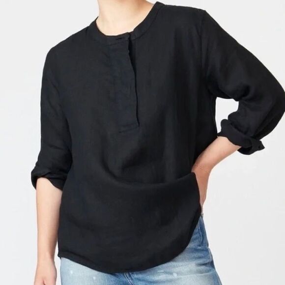 J Crew Button-front Linen Tunic - Picture 1 of 8